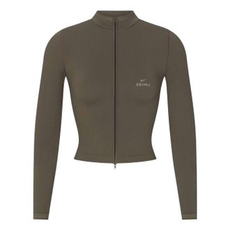 Nike (WMNS) Nike x SKIMS Ribbed Seamless Zip Up Crop Jacket Dusty Oakmoss TPLSL11145W-DOD