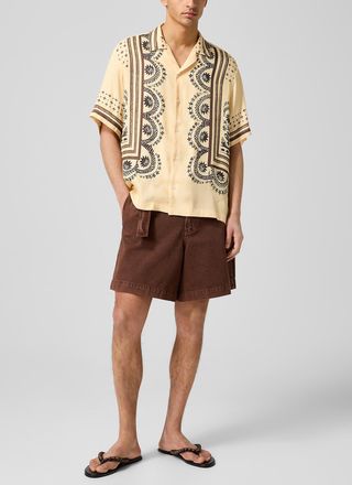 CMMN SWDN Mens Belted brown denim short