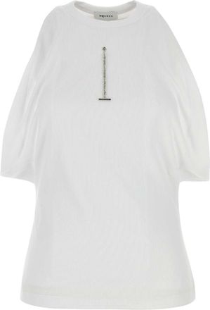 Alexander McQueen Alexander Mcqueen White Stretch Cotton Top