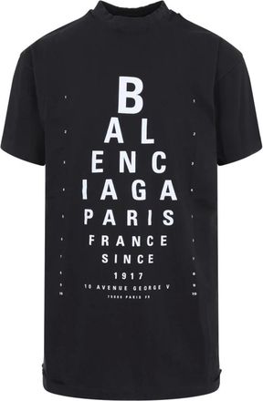 Balenciaga Tops, Heren, Zwart, S, Katoen, Oversized T-shirt