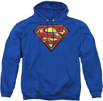Gildan Superman Superman Airbrush Logo Adult Pull Over Hoodie / Hooded Sweatshirt