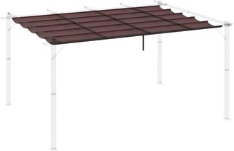 OUTSUNNY Cubierta para p&eacute;rgola 350x260x6 cm caf&eacute;
