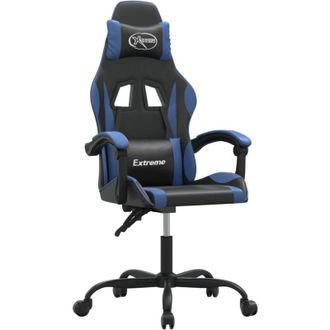 vidaXL Silla Gaming Giratoria Cuero Sint&eacute;tico Negro Y Azul Vidaxl