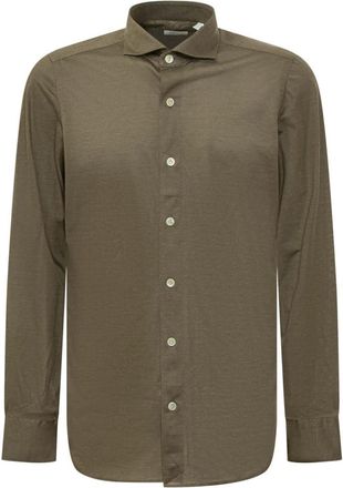 Finamore Green Regular Solid Shirt