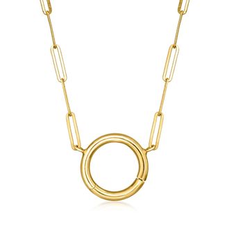 RS Pure by Ross-Simons Italian 14kt Yellow Gold Charm-Compatible Paper Clip Link Necklace