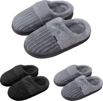 Generic Mens Slippers Comfy Handmade Stitch Microsuede Slip on Felt Mule with Thick Foamy Soles Cozy Winter Slippers for Women Anti-Slip Rubber Soles Womens C