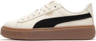 Puma (WMNS) PUMA Basket Platform Canvas Beige Black 399251-01