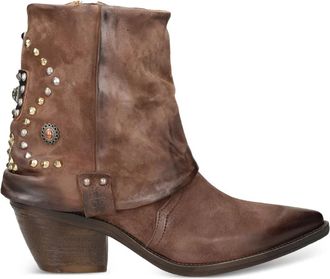 A.S.98 studded leather boots - women - Leather/Rubber/Leather - 39 - Brown