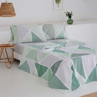 COTTON ARTEAN Juego de s&aacute;banas algod&oacute;n-poli&eacute;ster Verde 250x270 Cama 160