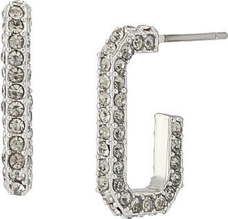 AllSaints Lori Pavé Huggie Hoop Earrings in Rhodium at Nordstrom
