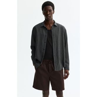 H&M Relaxed Fit Cotton Shorts in Dark Brown at Nordstrom, Size Xx-Large