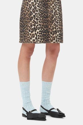 Ganni Blue Chunky Cotton Socks in Icy Blue Size Medium/Large Womens