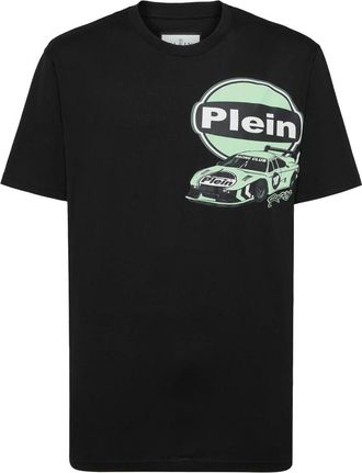Philipp Plein T-Shirt Ronde Hals Ss Racing - Heren - T-shirts - Zwart - L - Katoen - Tops