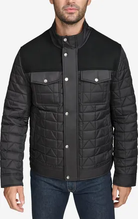 Cole Haan Mens Triangle Quilted Vest - Black Size Medium