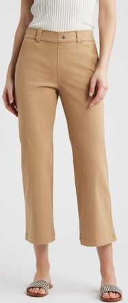 Hue Kick Flare Stretch Cotton Pull-On Pants in Tannin at Nordstrom, Size X-Large