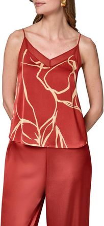 DKNY Print Sheer Trim Camisole in Sunbaked at Nordstrom, Size X-Large