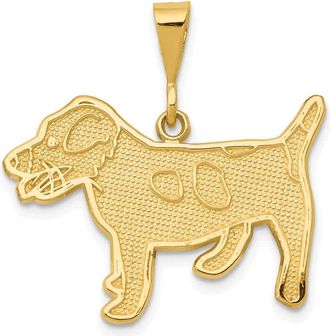 Diamond2Deal 14k Yellow Gold Jack Russell Terrier Dog Pendant