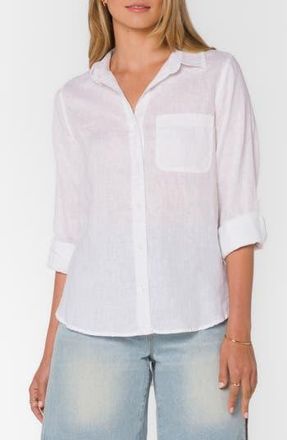 Velvet Heart Elisa Linen Button-Up Shirt in Optic White at Nordstrom Rack, Size X-Large