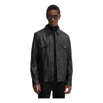 Zadig&Voltaire Jassen, Heren, Zwart, S, Katoen, Leren Jas