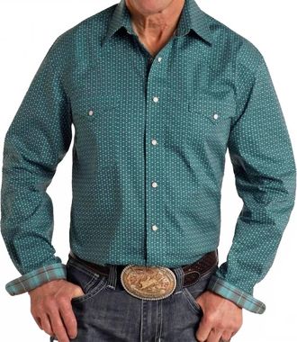 Panhandle Mens Long Sleeve Shirt In Teal