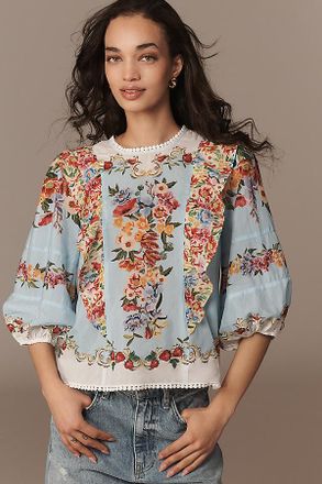 Farm Rio x Anthropologie Bubble-Sleeve Top