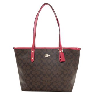 Coach Dark Brown Pvc Tote Bag (Pre-Owned)