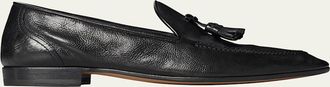 The Row Mens Caden Grained Leather Tassel Loafers
