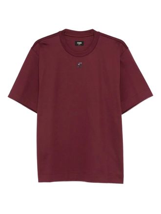 Fendi logo-plaque T-shirt - Red