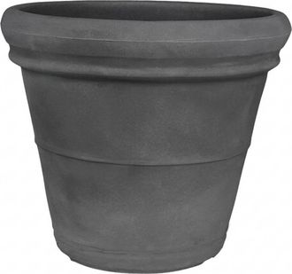 Monacis Jarr&oacute;n Decorativo Cl&aacute;sico Tradicional De &Oslash;40 H32 En Pol&iacute;mero Resistente Color Antracita Para Plantas De Jard&iacute;n Y Terraza - Hecho En Italia - Monacis