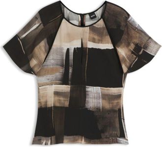 BOSS Regular-fit blouse with modern print