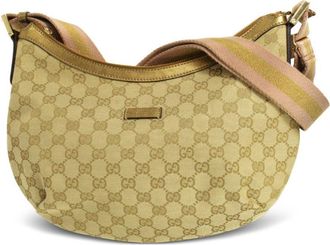 Gucci 1990-2000 Classic GG Canvas zipped shoulder bag - women - Leather/Canvas - One Size - Neutrals