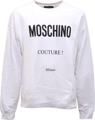 Moschino Couture sweatshirt met geborstelde binnenkant - Heren - Sweatshirts - Wit - XL - Hoodies & sweatvesten