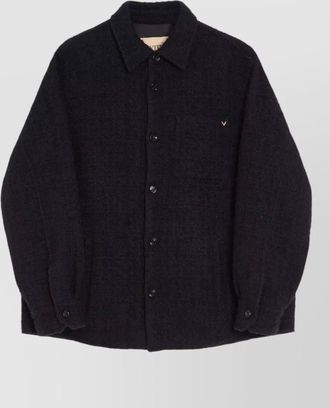 Valentino textured high-neck shirt jacket