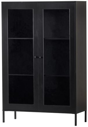 De Eekhoorn Design Vitrine Xamo aus nachhaltigem Massivholz und Glas, Schwarz
