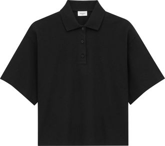 Saint Laurent Cotton Blend Polo Shirt-Donna
