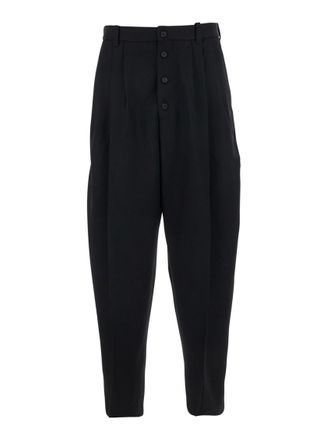 Jacquemus Black Pleated Buttoned Pants
