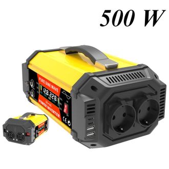 OEM Inversor De Onda Sinusoidal Pura De 500 W, 12 V-230 V, Para Sistemas Solares Y Dom&eacute;sticos, Tomas De Corriente Alterna, Puertos Usb Tipo C, Puertos Pv/