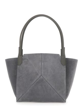Victoria Beckham Womens Handbag Victoria Piccola Grey Suede Calf Leather Handbags Hand Bags