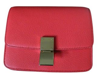 Celine Celin&eacute; Red Leather Classic Mini Box Bag Size S