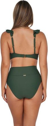 Sunsets Hannah High Waist Bikini Swim Bottoms in Island Green at Nordstrom, Size X-Small