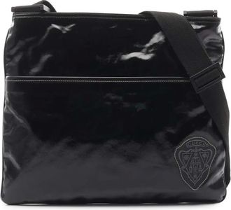 Gucci 2000-2015 gecoat canvas Crest crossbodytas - Zwart