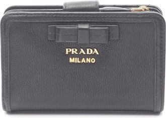 Prada Black Leather Wallet (Bi-Fold) (Pre-Owned)