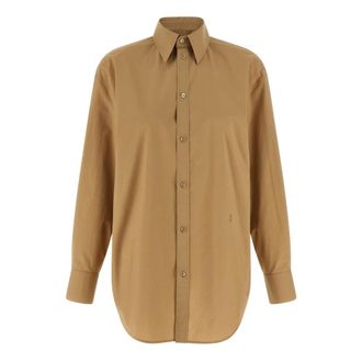 Saint Laurent Cassandre Shirt - female - Saint Laurent - Shirts - Brown - XS - Blouses & Shirts