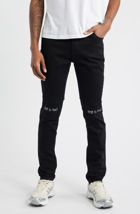 Rta Bryant Ripped Skinny Jeans in Black Rest In Peace at Nordstrom, Size 38