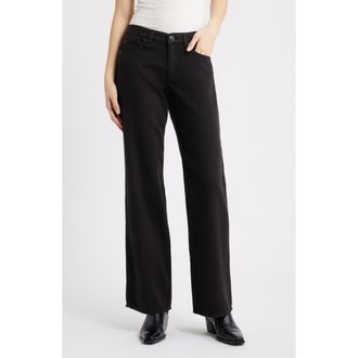 Rag & Bone Cam Featherweight Low Rise Relaxed Straight Leg Jeans in Black at Nordstrom, Size 23