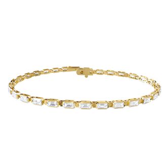 Diamond2Deal 18k Vermeil Plated Silver 3.25 ct Radiant Cut Lab Grown Diamond tennis Bracelet 7
