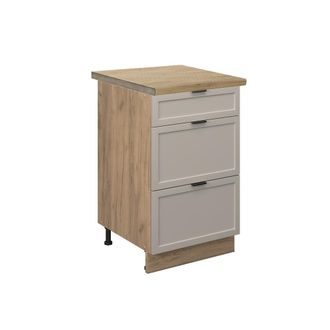 Vicco Mueble Bajo De Cocina Fame-line, Grisbeige, 50 Cm, Et Roble
