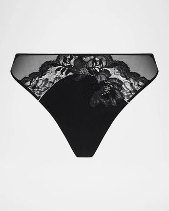 Lise Charmel Cuir Sexy Couture Mesh & Lace Thong