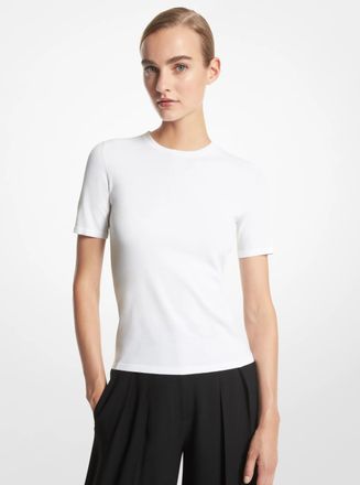 Michael Kors Stretch Viscose Short-Sleeve Sweater