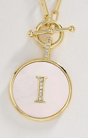 Melinda Maria Love Letters Medallion Monogram Necklace